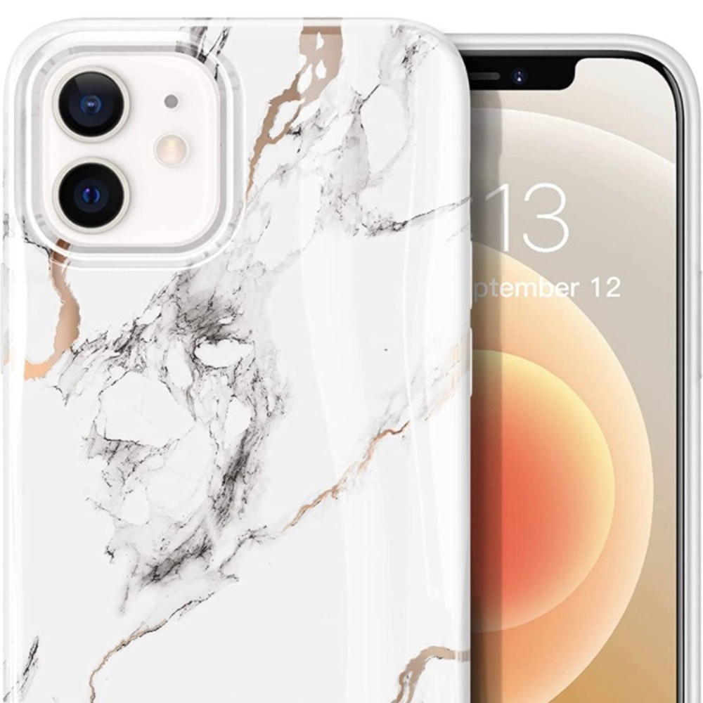 GVIEWIN for iPhone 12 and iPhone 12 Pro Case 6.1 Inch Marble Pattern Ultra Slim